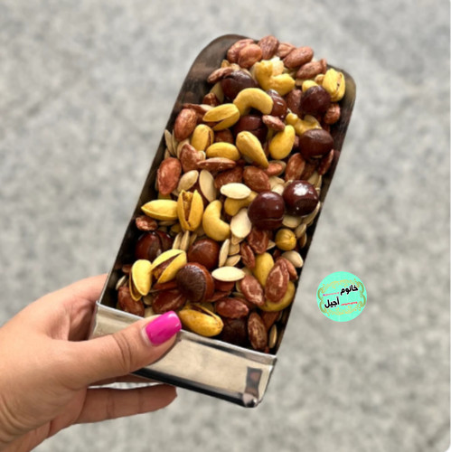 آجیل مخلوط لوکس شامل ترکیب مغزهای درشت و درجه یک مناسب پذیرایی و هدیه