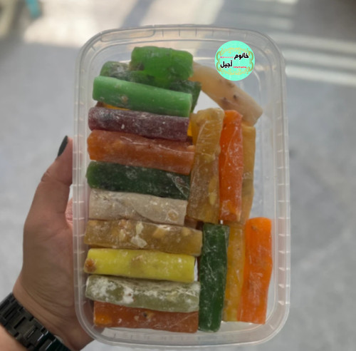 لوکوم فیتله ای مغز دار نرم و تازه با مغز پسته و گردو