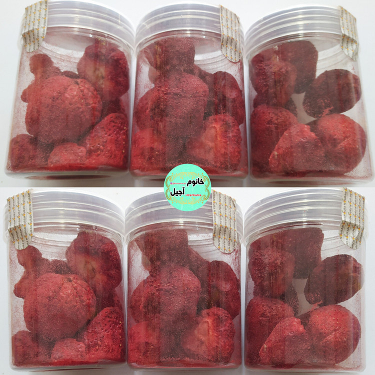 توت فرنگی پفکی خوشمزه و سبک، اسنک میوه ای سالم و طبیعی