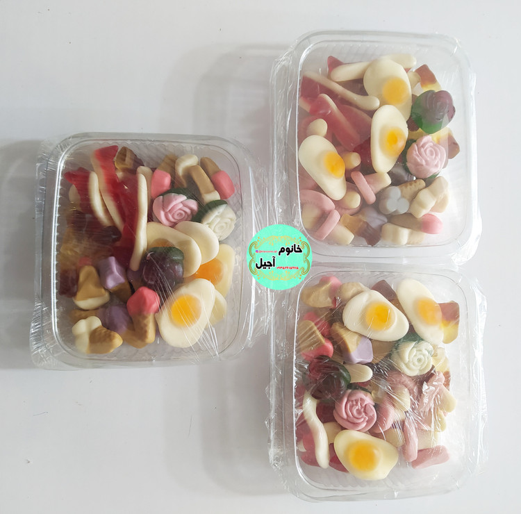 پاستیل خارجی مخلوط رنگارنگ با طعم های متنوع، نرم و خوش خوراک، مناسب همه سنین